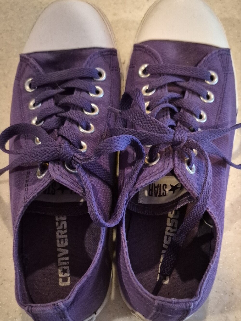 Converse All Star Women's Low-Top Canvas Sneakers in Purple Size 8 Good Used - Picture 6 of 8